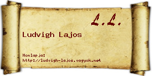 Ludvigh Lajos névjegykártya